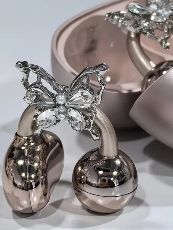 Other - 2pcs Luxurious High-end Shiny Zirconia Compact Butterfly Headphone Clips | Women